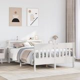 Bed Frame without Mattress White 150x200 cm King Size Solid Wood Pine 3306262