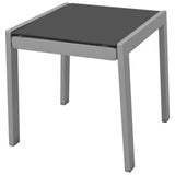Sun Lounger Black Powder-Coated Aluminium Adjustable Foldable 42160