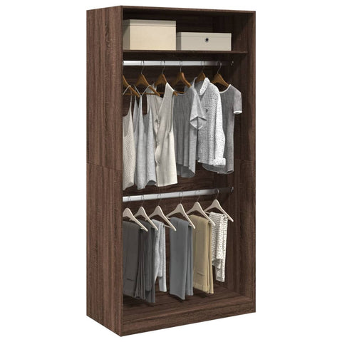 Wardrobe Brown Oak 100x50x200 cm Engineered Wood 3307807