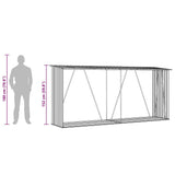 Garden Log Storage Shed Galvanised Steel 330x84x152 cm Brown 47084