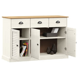 Sideboard with Drawers VIGO 113x40x75 cm White Solid Wood Pine 353191