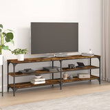 TV Cabinet Smoked Oak 160x30x50 cm Engineered Wood 826751