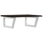 Basin Shelf Wall Mounted Steel and Solid Wood Oak 3302618