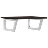 Basin Shelf Wall Mounted Steel and Solid Wood Oak 3302618
