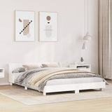 Bed Frame without Mattress White 120x190 cm Small Double Solid Wood Pine 850747