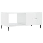 ZNTS Coffee Table High Gloss White 90x50x40 cm Engineered Wood 829230