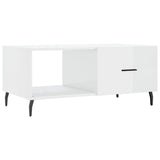 ZNTS Coffee Table High Gloss White 90x50x40 cm Engineered Wood 829230