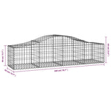 Arched Gabion Baskets 9 pcs 200x50x40/60 cm Galvanised Iron 3145584