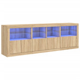 Sideboard with LED Lights Sonoma Oak 202x37x67 cm 3209011