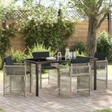 Garden Dining Set 5 pcs Light Grey Poly Rattan 3380791