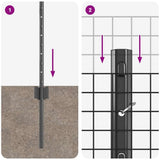Fence with Post Grey 0.4 x 100 m Steel and PVC 3336649