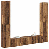 Wall Mounted TV cabinets 6 pcs Old Wood Engineered Wood 3328985