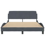 Bed Frame "Dover" Dark Grey 137x190 cm Velvet 373283