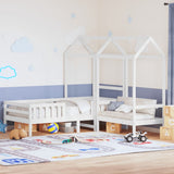 Bed and Bench Set with Roof without Mattress White 100x200 cm 3282172