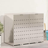 Wheelie Bin Storage for 2 Bins Silver 136 x 77.5 x 115.5 cm 3394788