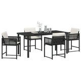 Garden Dining Set 5 pcs Black Poly Rattan 3380743