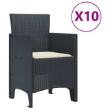 Garden Dining Set with Cushion 11 pcs Anthracite and Cream 3378756