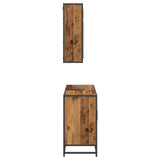 Bathroom Furniture Set with Door 2 pcs Old Wood Engineered Wood 3402357