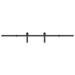 Sliding Door Hardware Kit 200 cm Steel Black 4009713