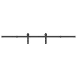 Sliding Door Hardware Kit 200 cm Steel Black 4009713