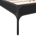 ZNTS Bed Frame Black 200x200 cm Engineered Wood and Metal 844996