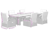 7 Piece Garden Dining Set with Cushions Black Poly Rattan 3277656