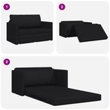 Folding Sofa Bed Black 124 x 71 x 78 cm Faux Leather 42030518