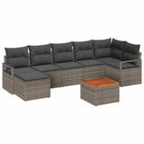 Garden Sofa Set with Cushion 8 pcs Grey Poly Rattan 3347734