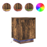 Bedside Cabinets with LED Lights 2 pcs Smoked Oak 38x34x50 cm 861274