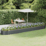 Garden Raised Bed Galvanised Steel 507x100x36 cm Anthracite 319011