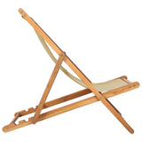 Beach Chair Beige Solid Teak Wood 42032663