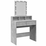 Dressing Table with LED Concrete Grey 80x41x144.5 cm 848181