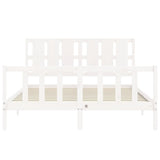 Bed Frame without Mattress White 160x200 cm Solid Wood Pine 3192242