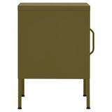 Nightstand Olive Green Steel 35 x 35 x 51 cm Nightstand Square 336207