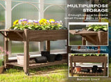 46 x 94cm Wooden Raised Planter, with Shelves - Carbonised T3398P320183