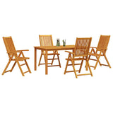 Garden Dining Set Folding 5 pcs Brown Solid Acacia Wood 3375619