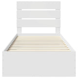 Bed Frame with Drawer White 100 x 200 cm Engineered Wood 3412004