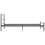 Bed Frame Grey Metal Single Sturdy Bed Frame Rectangular 286493