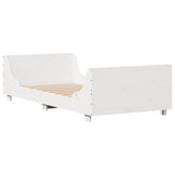 ZNTS Bed Frame without Mattress White 90x200 cm Solid Wood Pine 850777