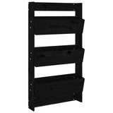 Wall Planter 3-Tier 60x18.5x110 cm Black Solid Wood Pine 825118