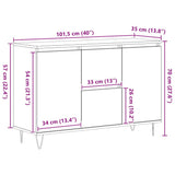 Sideboard Smoked Oak 101.5x35x70 cm Engineered Wood 827209