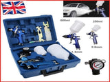 2 x HVLP Spray Gun Kit Air Gravity Feed Vehicle Car Paints1.4MM 0.8MM Nozzle 30065013
