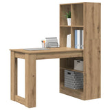 Desk with Shelf Artisan Oak 122 x 67 x 145 cm Engineered Wood 3337264