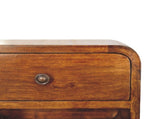 Solid Wood Mini Curve Floating Bedside, 1 Drawer and Open Slot, Dark Brown B2743P403546