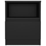 Bed Cabinet Set of 2 Black Engineered Wood Compact Bed Cabinet 806160