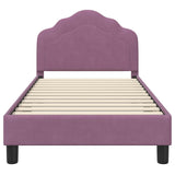 Children's Bed Frame with Headboard Purple 80 x 160 cm Velvet 42010940