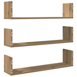 Wall Shelves 3 pcs Artisian Oak 80x18x18 cm Engineered Wood 853298