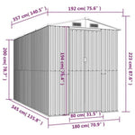 Garden Shed Green 192x357x223 cm Galvanised Steel 3147429