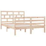 ZNTS Bed Frame without Mattress Double Solid Wood 3101258