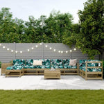 ZNTS 10 Piece Garden Sofa Set Impregnated Wood Pine 3250643